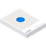 Water-resistant BT tracker with Chipolo sound alarm blue colour second view with box