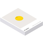 Water-resistant BT tracker with Chipolo sound alarm yellow colour second view with box