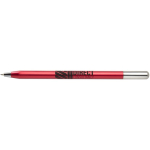 Recycled aluminium pen with twist mechanism and black ink red colour view with logo