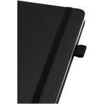 A5 hard cover synthetic leather lined notebook JournalBooks black colour close-up view 1