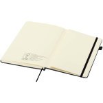 A5 hard cover synthetic leather lined notebook JournalBooks black colour third view