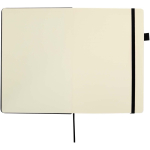 A5 hard cover synthetic leather lined notebook JournalBooks black colour third front view