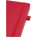 A5 hard cover synthetic leather lined notebook JournalBooks red colour close-up view 1