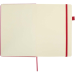 A5 hard cover synthetic leather lined notebook JournalBooks red colour third front view