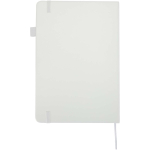 A5 hard cover synthetic leather lined notebook JournalBooks white colour second rear view