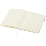 A5 hard cover synthetic leather lined notebook JournalBooks white colour second view