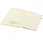 A5 hard cover synthetic leather lined notebook JournalBooks white colour third view