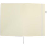 A5 hard cover synthetic leather lined notebook JournalBooks white colour third front view