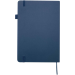 A5 hard cover synthetic leather lined notebook JournalBooks navy-blue colour second rear view