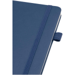 A5 hard cover synthetic leather lined notebook JournalBooks navy-blue colour close-up view 1