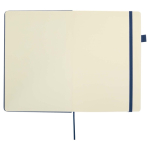 A5 hard cover synthetic leather lined notebook JournalBooks navy-blue colour third front view