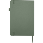 A5 hard cover synthetic leather lined notebook JournalBooks marbled green colour second rear view
