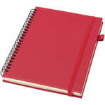 A5 hard cover synthetic leather spiral notebook with ruled pages JournalBooks red colour