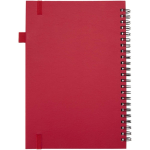 A5 hard cover synthetic leather spiral notebook with ruled pages JournalBooks red colour second rear view