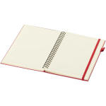 A5 hard cover synthetic leather spiral notebook with ruled pages JournalBooks red colour second view