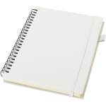 A5 hard cover synthetic leather spiral notebook with ruled pages JournalBooks white colour