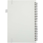 A5 hard cover synthetic leather spiral notebook with ruled pages JournalBooks white colour second rear view