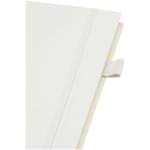 A5 hard cover synthetic leather spiral notebook with ruled pages JournalBooks white colour close-up view 1
