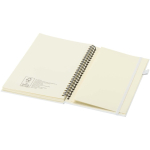 A5 hard cover synthetic leather spiral notebook with ruled pages JournalBooks white colour third view