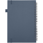 A5 hard cover synthetic leather spiral notebook with ruled pages JournalBooks navy-blue colour second rear view
