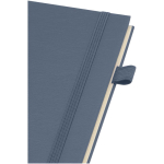 A5 hard cover synthetic leather spiral notebook with ruled pages JournalBooks navy-blue colour close-up view 1