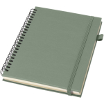 A5 hard cover synthetic leather spiral notebook with ruled pages JournalBooks marbled green colour