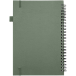A5 hard cover synthetic leather spiral notebook with ruled pages JournalBooks marbled green colour second rear view