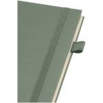 A5 hard cover synthetic leather spiral notebook with ruled pages JournalBooks marbled green colour close-up view 1