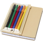 B6 notebook and marker set with transparent pocket natural colour