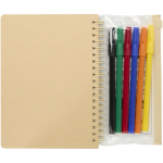 B6 notebook and marker set with transparent pocket natural colour second rear view