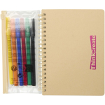 B6 notebook and marker set with transparent pocket natural colour pad printing view