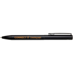 Recycled aluminium pen with twist mechanism and blue ink black colour pad printing view