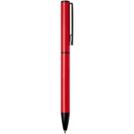 Recycled aluminium pen with twist mechanism and blue ink red colour second side view