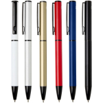 Recycled aluminium pen with twist mechanism and blue ink white colour second multiple colours view