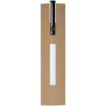 Recycled aluminium pen with twist mechanism and blue ink white colour second view with box