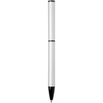 Recycled aluminium pen with twist mechanism and blue ink silver colour second rear view