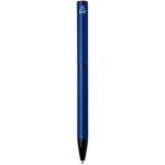 Recycled aluminium pen with twist mechanism and blue ink navy-blue colour second rear view