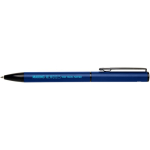 Recycled aluminium pen with twist mechanism and blue ink navy-blue colour pad printing view