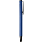 Recycled aluminium pen with twist mechanism and blue ink navy-blue colour second side view