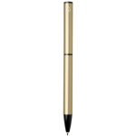 Recycled aluminium pen with twist mechanism and blue ink gold colour second rear view