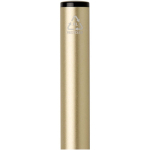 Recycled aluminium pen with twist mechanism and blue ink gold colour close-up view 1