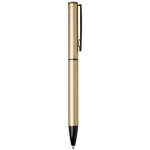 Recycled aluminium pen with twist mechanism and blue ink gold colour second side view