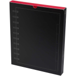 Diary with synthetic leather cover and disc binding black colour second view with box