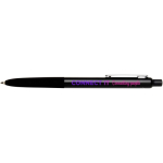Recycled aluminium ballpoint pen with soft rubber grip, blue ink black colour