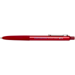 Recycled aluminium ballpoint pen with soft rubber grip, blue ink red colour