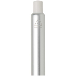 Recycled aluminium ballpoint pen with soft rubber grip, blue ink white colour close-up view 1