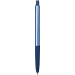 Recycled aluminium ballpoint pen with soft rubber grip, blue ink navy-blue colour second rear view