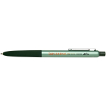 Recycled aluminium ballpoint pen with soft rubber grip, blue ink marbled green colour