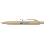 RCS recycled plastic mini ballpoint pen with blue ink brown colour