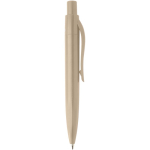 RCS recycled plastic mini ballpoint pen with blue ink brown colour second side view